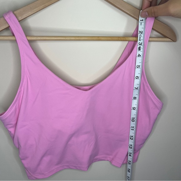 Halara Size Large Pink Cropped Cami Longline Sports Bra Workout Athletic Yoga - Picture 2 of 4